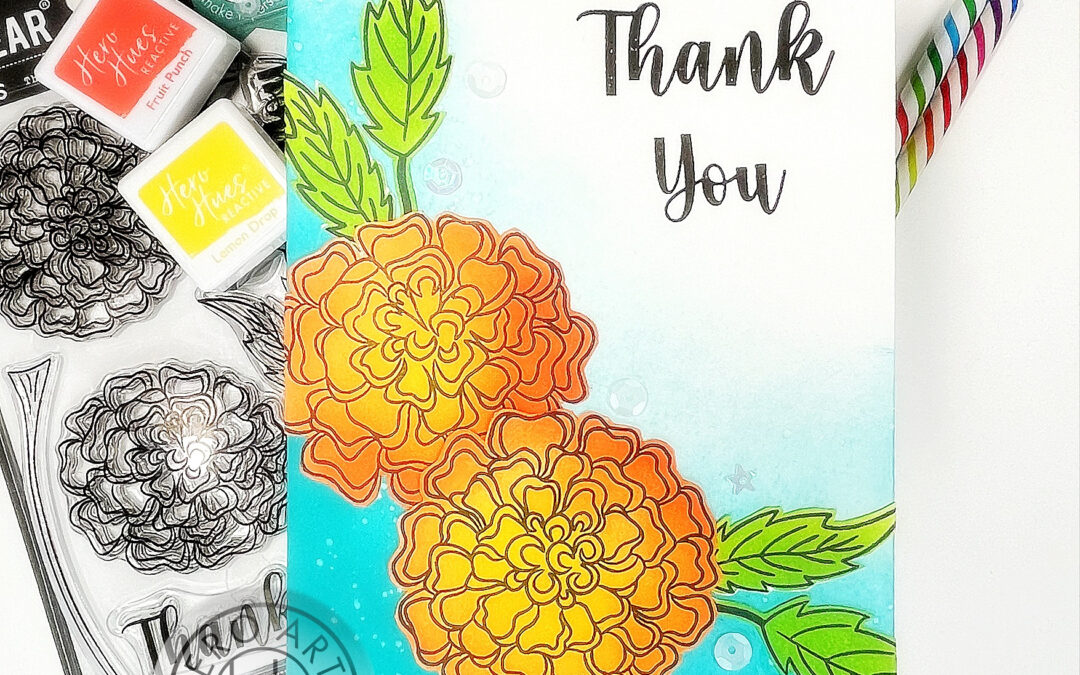 Brighten Up Your Day with Marigold Sunshine: How to Create a Vibrant Floral Card with Ink Blending