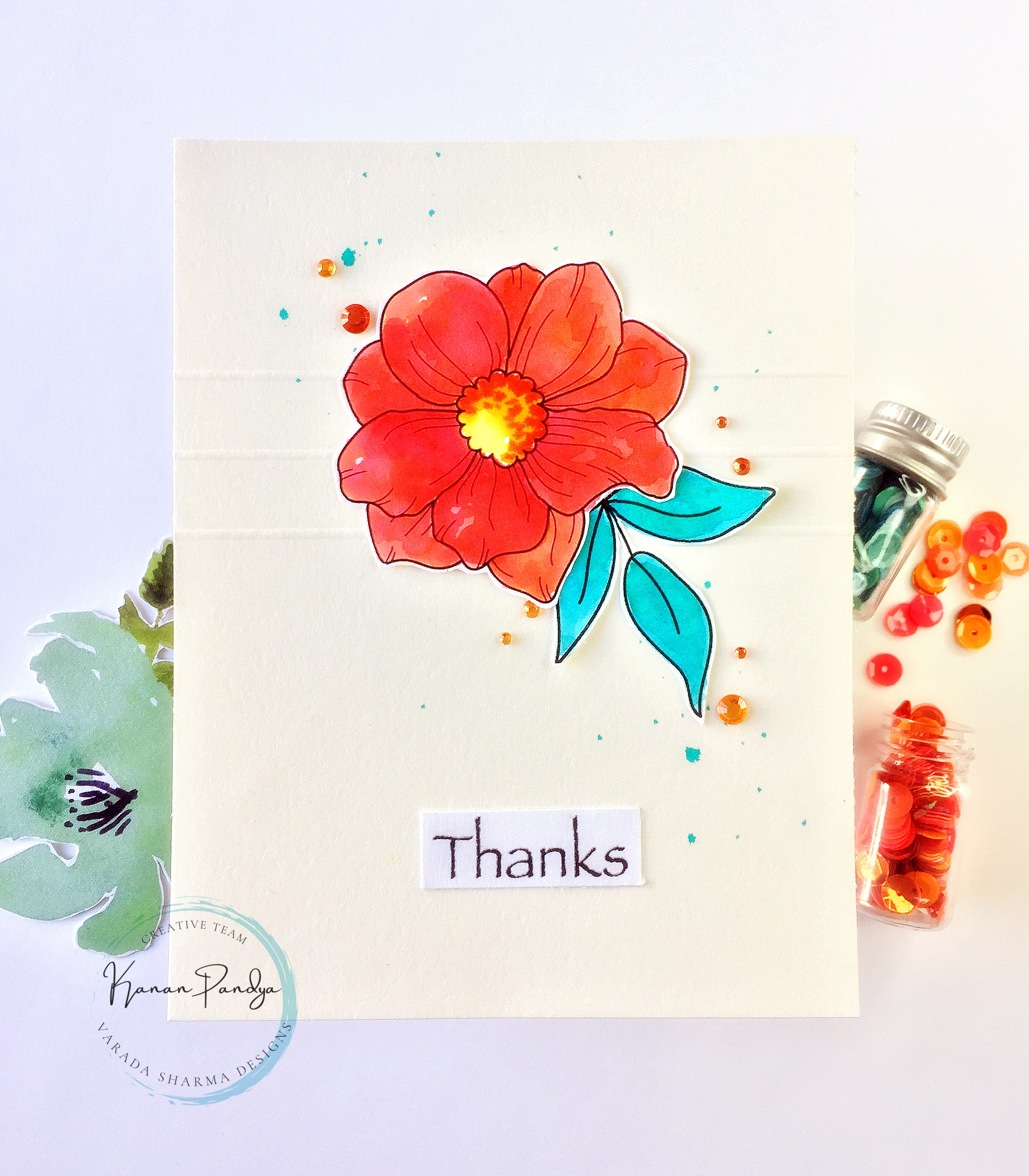 Flower Thank You Card – Varada Sharma Designs