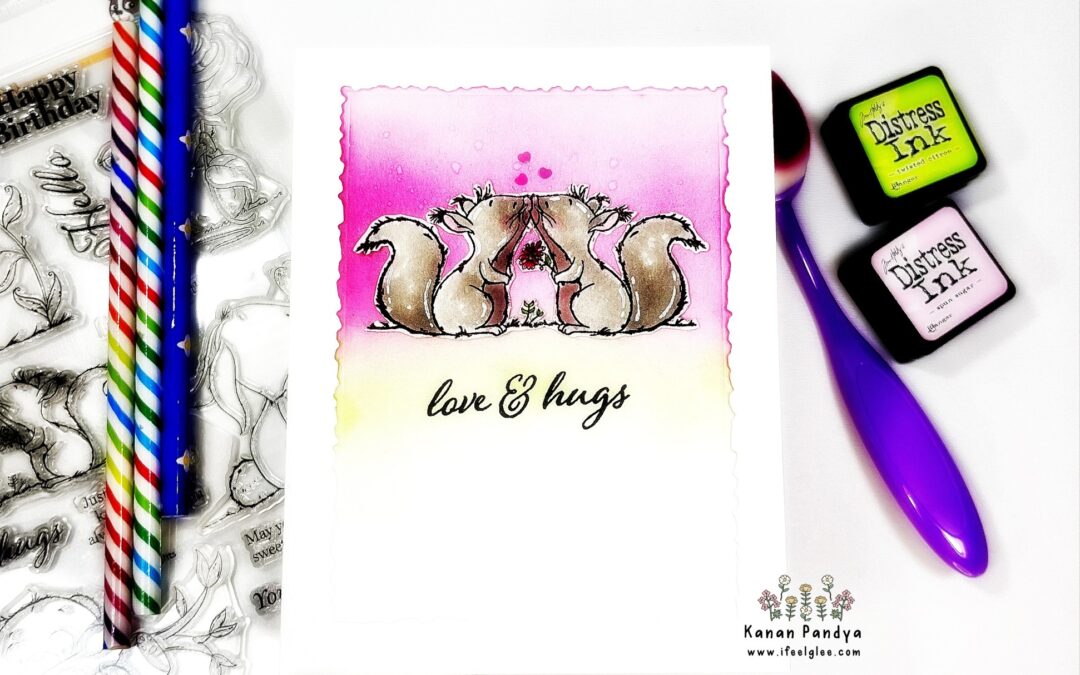 Embrace the Joy of Squirrel Love! Learn Stamping, Watercoloring, and Ink Blending to Create a Heartwarming Card.